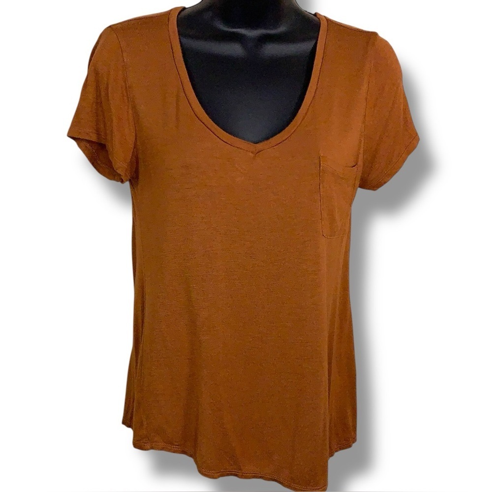 Small H And M Basic Brick Orange Tee Short Sleeve Tshirt Lightweight Stretch